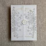 "Adorable flowers printed vellum wrap for 5x7 card | pack of 10" - Invitation Jackets and Overlays in gray by Ivory Invitations