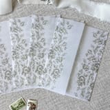 "Sage green toile vellum jacket | Set of 11" - Invitation Jackets and Overlays in green by Maria Ferrer G.