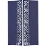 "Elegant Navy Blue Laser Cut Invitation Cover for 5x7 Card | Set of 10 | Envelopes Included" - Invitation Jackets and Overlays in blue by Self Stationery