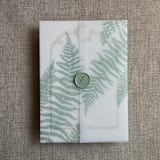 "Sage fern leaves greenery printed vellum wrap for 5x7 card  | pack of 10" - Invitation Jackets and Overlays in green by Ivory Invitations