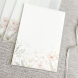 "Neutral wildflowers vellum wraps for 5x7 invitations | Set of 10" - Invitation Jackets and Overlays in natural by Maria Ferrer G.