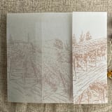 "Cashmere vineyard landscape sketch printed vellum wrap for 5x7 card | pack of 10" - Invitation Jackets and Overlays in beige by Ivory Invitations