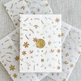 "Faux gold Christmas vellum wraps | Set of 10" - Invitation Jackets and Overlays in gold by Maria Ferrer G.