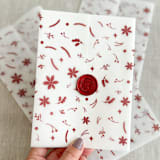 "Red Christmas vellum wrap | Set of 10" - Invitation Jackets and Overlays in red by Maria Ferrer G.