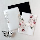 "Floral Vellum Jacket | Set of 10" - Invitation Jackets and Overlays in pink by Eva Friesen