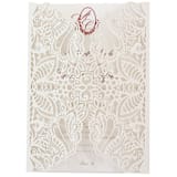"Ivory Laser Cut Lace Jackets for 5x7 Card | Set of 10 | Envelopes Included" - Invitation Jackets and Overlays in beige by Self Stationery