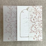"Old rose dainty floral vines printed vellum wrap for 5x7 card  | pack of 10" - Invitation Jackets and Overlays in pink by Ivory Invitations