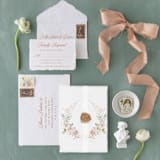 "Watercolor Wildflower Wreath Vellum Jacket (Set of 10)" - Invitation Jackets and Overlays in pink by Caroline Russo