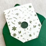 "Green Christmas patter vellum wraps | Set of 10" - Invitation Jackets and Overlays in green by Maria Ferrer G.