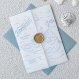 "Nantucket Vellum Jackets | Set of 10 | Blue & Green Color Options" - Invitation Jackets and Overlays in multicolorassorted-colors by Megan Tendler