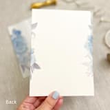 "Blue florals vellum wrap for invitations | Set of 10" - Invitation Jackets and Overlays in blue by Maria Ferrer G.