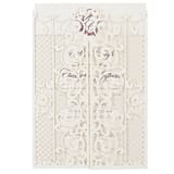 "Elegant Cream Laser Cut Invitation Cover for 5x7 Card | Set of 10 | Envelopes Included" - Invitation Jackets and Overlays in beige by Self Stationery