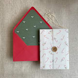 "Holiday candy cane printed vellum wrap for 5x7 card | pack of 10" - Invitation Jackets and Overlays in multicolorassorted-colors by Ivory Invitations
