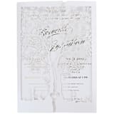 "Laser Cut Cover With a Motif of Tree | Set of 10 | Envelopes Included" - Invitation Jackets and Overlays in white by Self Stationery