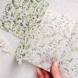 "Greenery Vellum Jacket for Wedding Invitations, Botanical Leaves Translucent Wrap, Elegant Nature Wedding Suite | Set of 10" - Invitation Jackets and Overlays in green by Self Stationery