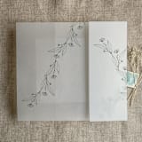 "Jessica minimalist forest green vellum wraps for 5x7 card | pack of 10" - Invitation Jackets and Overlays in green by Ivory Invitations