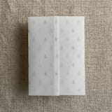 "Steel blue snow flake and forest vellum wrap for 5x7 card | pack of 10" - Invitation Jackets and Overlays in blue by Ivory Invitations