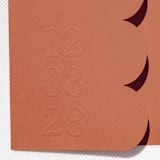 "Bright Coral Textured, Scalloped, Embossed Invitation Jacket, Qty 10" - Invitation Jackets and Overlays in orange by The Savage Label
