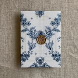 "Venetian floral lace navy color printed vellum wrap for 5x7 card | pack of 10" - Invitation Jackets and Overlays in blue by Ivory Invitations