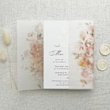 "Elegant Watercolor Floral Vellum Jacket for 5x7 Wedding Invitations, Translucent Wrap | Set of 10" - Invitation Jackets and Overlays in multicolor by Self Stationery