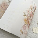 "Elegant Watercolor Floral Vellum Jacket for 5x7 Wedding Invitations, Translucent Wrap | Set of 10" - Invitation Jackets and Overlays in multicolor by Self Stationery