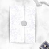 "Lilac Purple Vellum Invitation Jacket with Baroque Floral Pattern for 5 x 7 Wedding Invitations" - Invitation Jackets and Overlays in purple by Caroline Russo