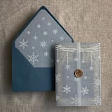 "White festive snowflake vellum wrap for 5x7 card | pack of 10" - Invitation Jackets and Overlays in white by Ivory Invitations
