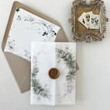 "Rustic Greenery Botanical Vellum Wrap | set of 10" - Invitation Jackets and Overlays in green by Eva Friesen