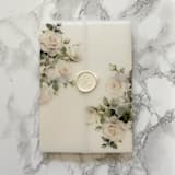 "White Rose Vellum Jacket for Wedding Invitations (10 Pack)" - Invitation Jackets and Overlays in clear by Carley Zuercher