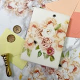 "Peach and Orange Floral Vellum Jackets (10 pack)" - Invitation Jackets and Overlays in clear by Carley Zuercher