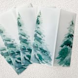 "Evergreen Trees Vellum Jacket | Set of 10" - Invitation Jackets and Overlays in green by Megan Tendler