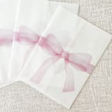 "Pink bow watercolor vellum jacket | Set of 10" - Invitation Jackets and Overlays in pink by Maria Ferrer G.
