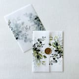 "Rustic Greenery Vellum Wraps, "customizable" | Set of 10" - Invitation Jackets and Overlays in green by Eva Friesen