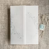 "Jessica minimalist steel blue vellum wraps for 5x7 card | pack of 10" - Invitation Jackets and Overlays in blue by Ivory Invitations