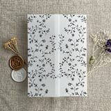 "Black dainty floral vines printed vellum wrap for 5x7 card  | pack of 10" - Invitation Jackets and Overlays in black by Ivory Invitations