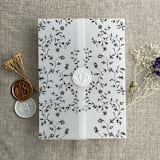 "Black dainty floral vines printed vellum wrap for 5x7 card  | pack of 10" - Invitation Jackets and Overlays in black by Ivory Invitations