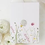 "Pink Wildflower Vellum Jacket | Set of 10 5x7 Vellum Jackets" - Invitation Jackets and Overlays in multicolorassorted-colors by Nikki Turner