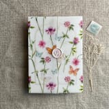 "Clover flower and butterfly Colorful summer botanical garden printed vellum wrap for 5x7 card | pack of 10" - Invitation Jackets and Overlays in multicolor by Ivory Invitations