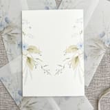 "Blue wildflowers vellum wraps for 5x7 invitations | set of 10" - Invitation Jackets and Overlays in multicolorassorted-colors by Maria Ferrer G.