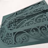 "Forest Green, Modern, Laser Cut Invitation Jacket, Qty 10" - Invitation Jackets and Overlays in green by The Savage Label