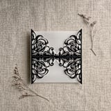 "Antique black glitter lace wedding invitation Jacket for 5x7 cards | pack of 10" - Invitation Jackets and Overlays in black by Ivory Invitations