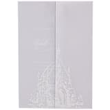 "Vellum Jacket with Small Wooden Church, Set of 10" - Invitation Jackets and Overlays in white by Self Stationery