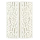 "Laser Cut Gatefold with Leaf Motif for 5x7 Card | Set of 10 | Envelopes Included" - Invitation Jackets and Overlays in white by Self Stationery