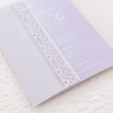 "Laser cut lace motif vellum jacket, Set of 10" - Invitation Jackets and Overlays in white by Self Stationery