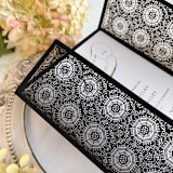 "Art Deco Laser Cut Covers for 5x7 Invitation | Set of 10 | Envelopes Included" - Invitation Jackets and Overlays in black by Self Stationery