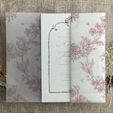 "Venetian floral lace mauve color printed vellum wrap for 5x7 card | pack of 10" - Invitation Jackets and Overlays in purple by Ivory Invitations