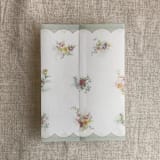 "Clara green scallop floral edge printed vellum wrap for 5x7 card | pack of 10" - Invitation Jackets and Overlays in green by Ivory Invitations