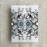 "Blue enchanted forest printed vellum wrap for 5x7 card | pack of 10" - Invitation Jackets and Overlays in blue by Ivory Invitations
