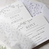 "Ivy Watercolor Vellum Wrap | Set of 10" - Invitation Jackets and Overlays in white by Campofiore Paper Studio
