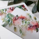 "Bleeding Roses Watercolor Vellum Wrap | Set of 10" - Invitation Jackets and Overlays in white by Campofiore Paper Studio